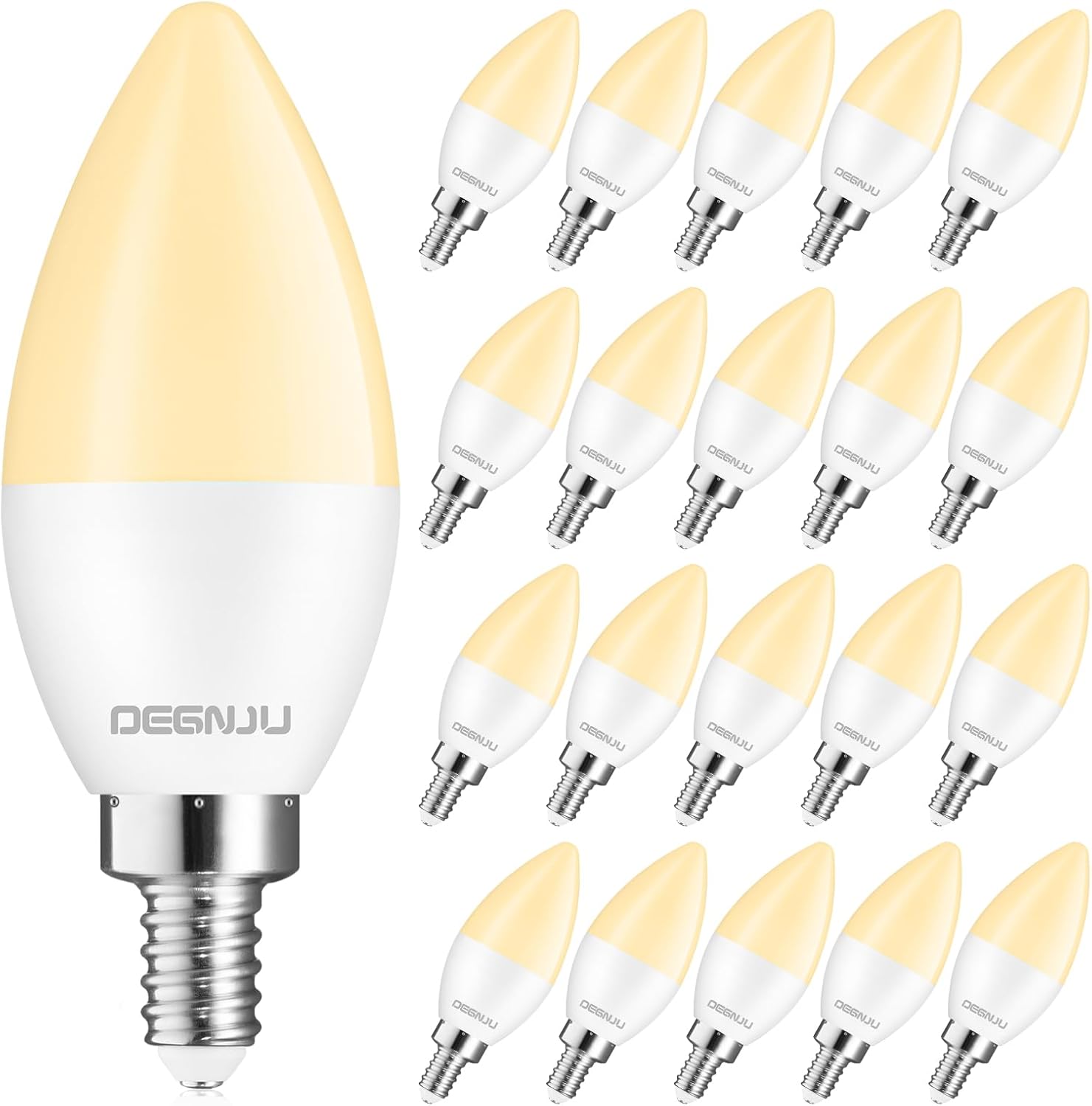 20 Pack LED Candelabra Light Bulbs for Chandelier Lighting