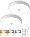 Motion Sensor Light Indoor 2-Pack - Rechargeable Flush Mount 400LM
