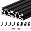 2040 Aluminum Extrusion V Slot 1000mm Black - Strong Linear Rail
