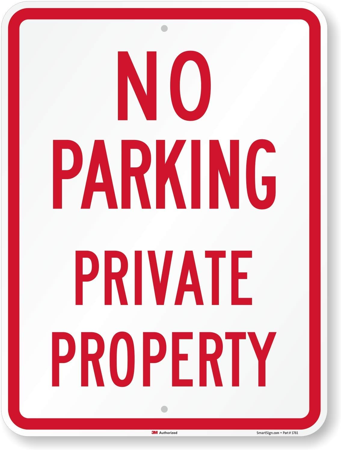 SmartSign Large No Parking Private Property Sign for Safety