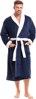 Alexander Del Rossa Mens Robe Plush Bathrobe - Extra Warm Plush
