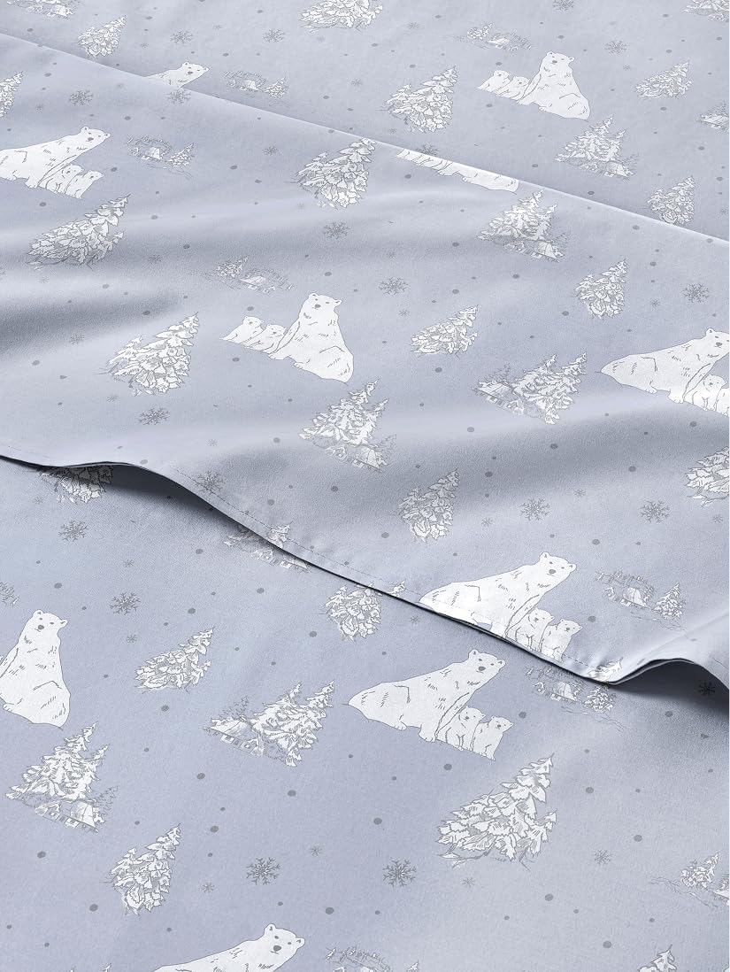 Queen Polar Bears Sheet Set - Cozy Holiday Bedding for All