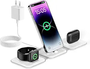 3 in 1 Folding Wireless Charger for iPhone, iWatch, Air Pods