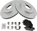 TRQ Front Brake Pad & Rotor Kit Premium G-Coated Performance Ceramic