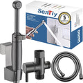 Handheld Bidet Toilet Sprayer Black Stainless - Brass 7.2in Wand