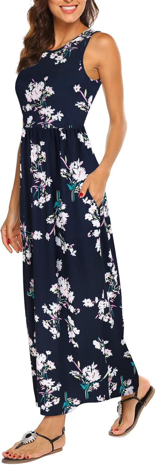 Hount Women's Summer Sleeveless Striped Flowy Maxi Dress Review
