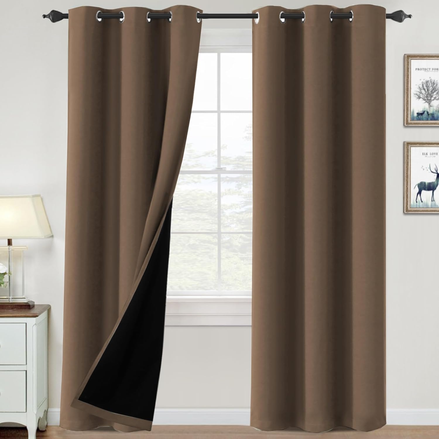 H.VERSAILTEX 100% Blackout Curtains for Bedroom and Living Room