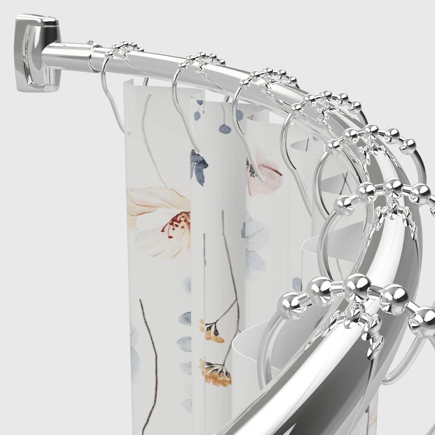 Adjustable Curved Shower Rod for Extra Space and Stability