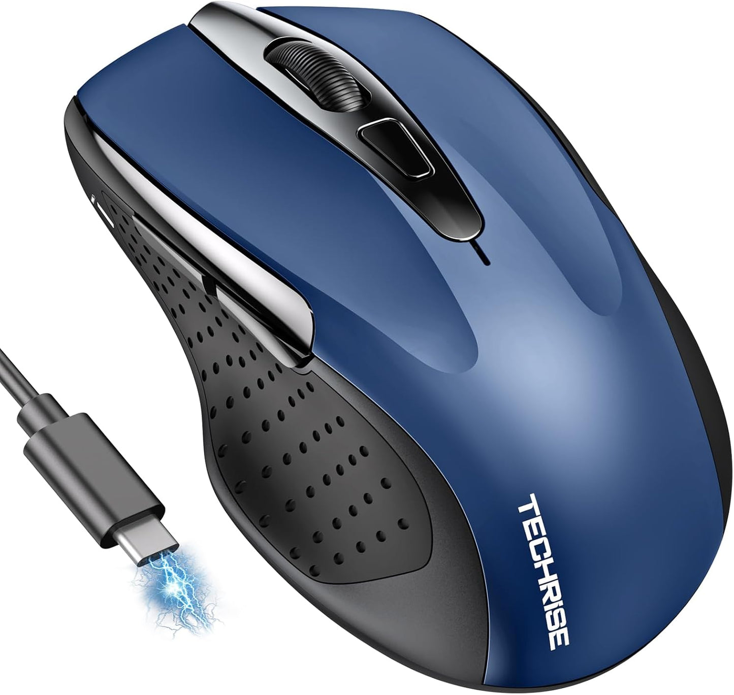 TechRise Rechargeable Bluetooth Mouse: Ergonomic, Silent, Portable
