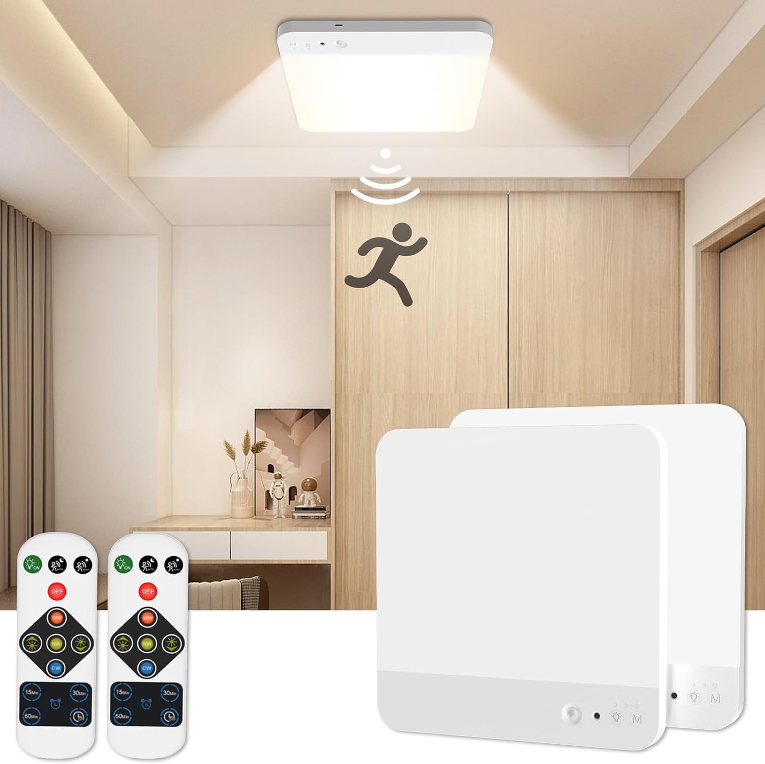 Motion Sensor Closet Lights with Remote: Rechargeable and Waterproof
