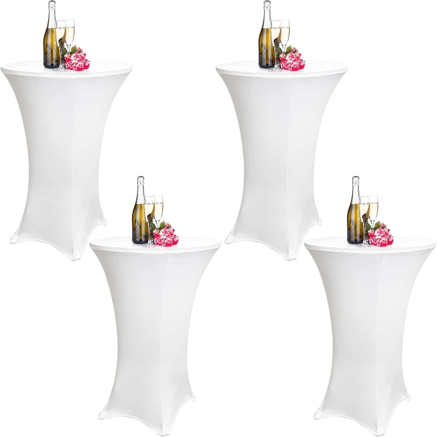 Stretchy White Cocktail Table Covers for Chic Parties