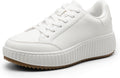 DREAM PAIRS Platform Chunky Casual Faux Leather Sneakers - Lightweight