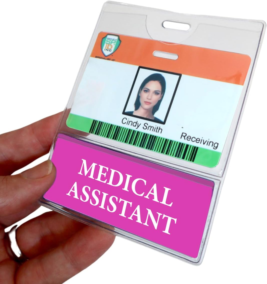 20 Pack Medical Assistant Badge Holder Combo for Nurses