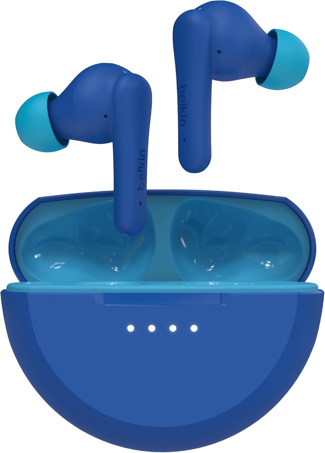 Belkin Kids Bluetooth Earbuds - Safe 85dB Volume, 28H Battery, IPX5 - Blue