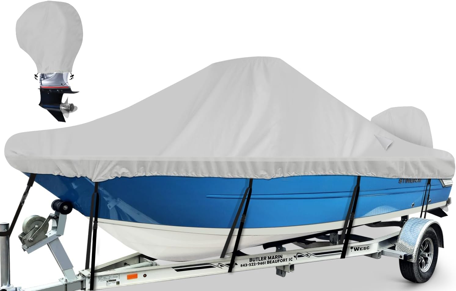 Waterproof Center Console Boat Cover 16-18ft for All Seasons