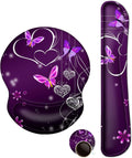 Ergonomic Desk Support Set with Gel Cushion, Purple Heart Design