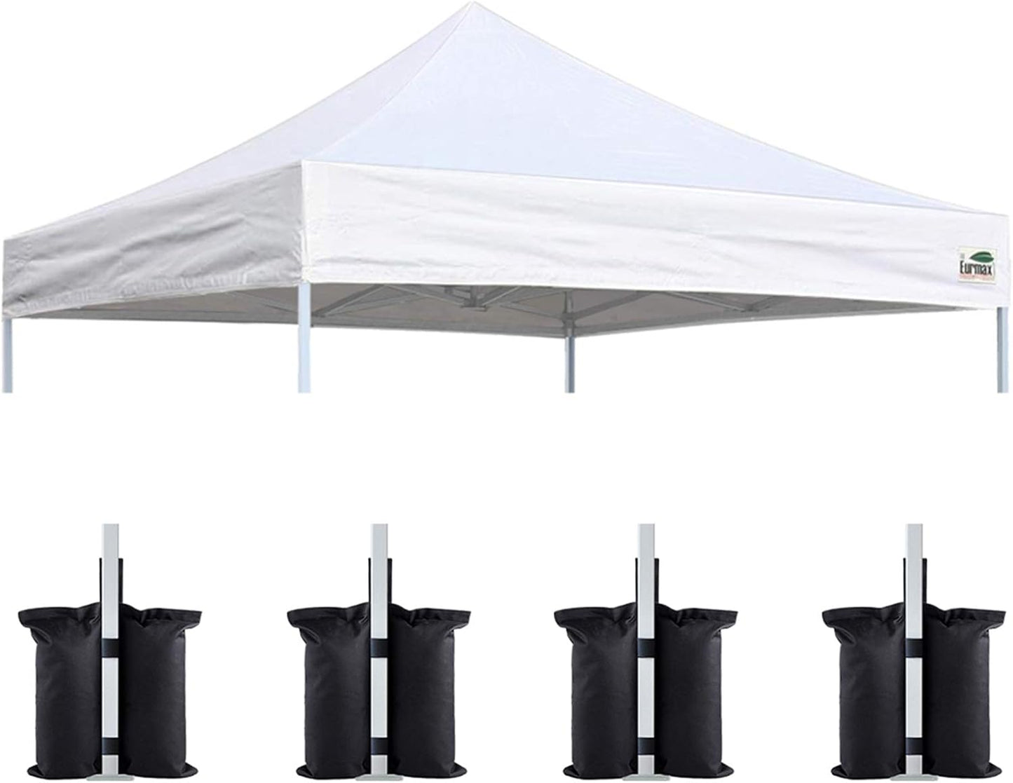 Eurmax 10x10 Pop Up Canopy Top Cover - Choose from 30 Colors, Bonus 4PC Weight Bags