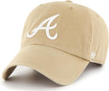 47 Brand Atlanta Braves Khaki White Clean Up Hat - Adjustable Fit