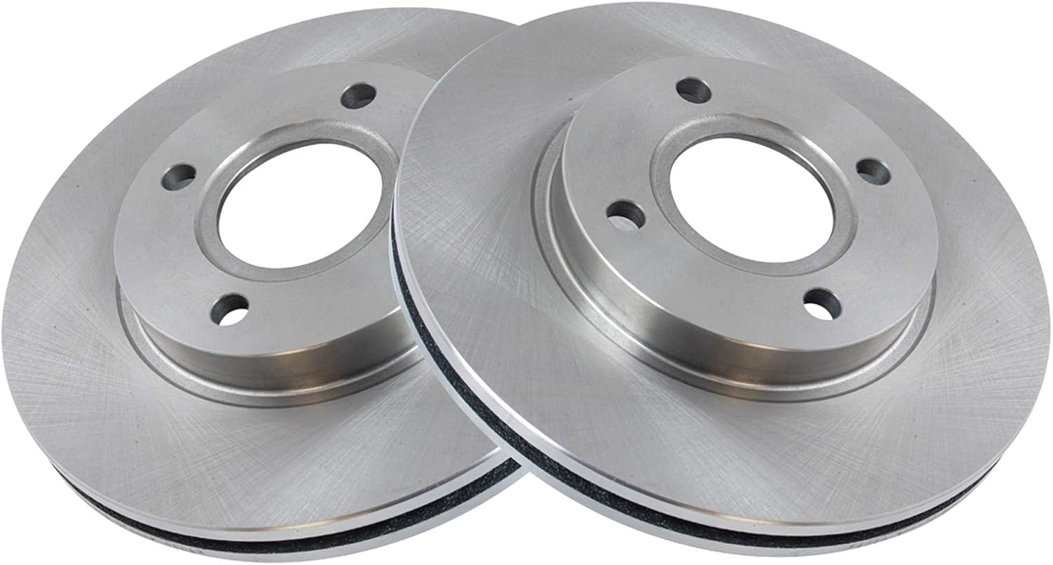 TRQ Front Brake Rotors Set Vented for 2000-2004 Ford Focus