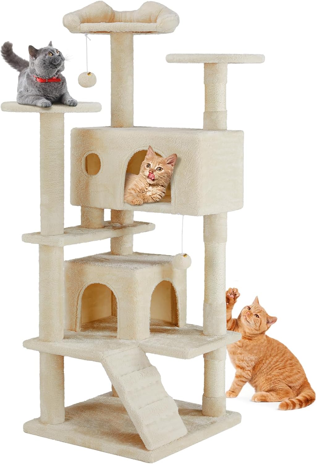 Multi-Level Cat Tree Tower with Scratching Post for Indoor Cats