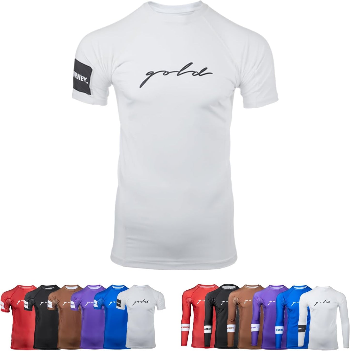 Gold BJJ Foundation Rash Guard for Jiu Jitsu Training and Competing
