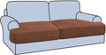 T Cushion 2-Piece Sofa Slipcovers in Caramel - Thicker Jacquard Fit