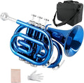 Yinfente Bb Flat Pocket Trumpet for Beginners with Accessories