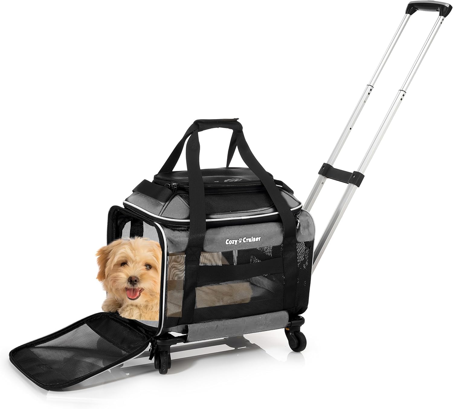 Airline Approved Top-Expanding Pet Carrier on Wheels for Travel