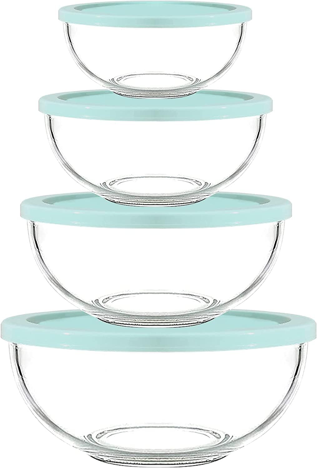 Luvan Borosilicate Clear Glass Mixing Bowls Set for Kitchen Use