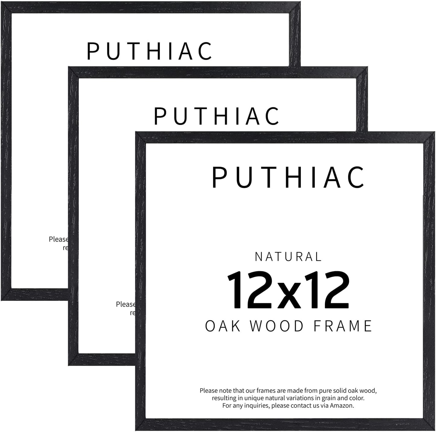 12x12 Black Oak Wood Picture Frame for Stylish Home Decor