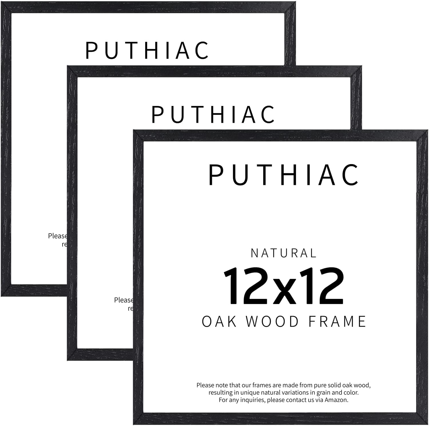 12x12 Black Oak Wood Picture Frame for Stylish Home Decor