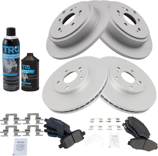 TRQ Front and Rear Brake Pad & Rotor Kit for Honda Pilot