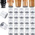 48 Pack Chair Leg Floor Protectors Silicone Caps - Felt Bottom Guard