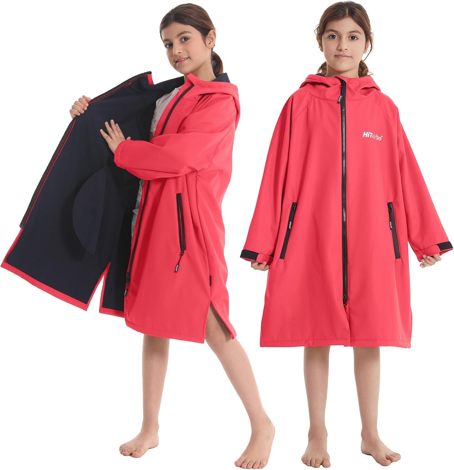 Hiturbo Kids Waterproof Swim Parka: Windproof Swimming Coat