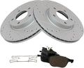 TRQ Front Performance Brake Pad & Rotor Kit - Smooth, Quiet Stopping