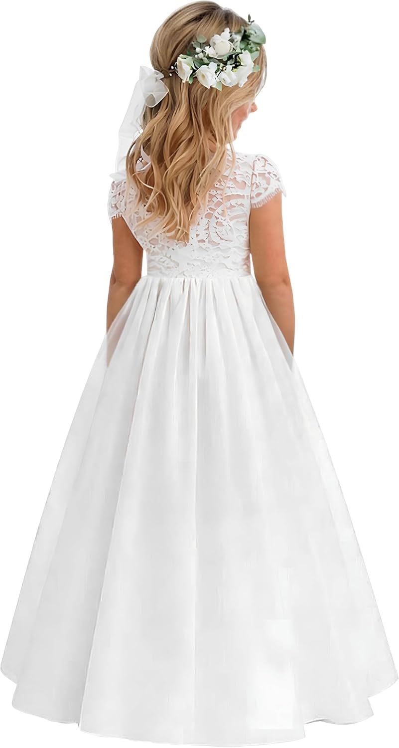 2Bunnies Girl Paisley Lace Back A-Line Tutu Flower Dress