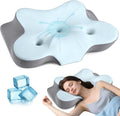 Cervical Neck Pillow White - Ergonomic Memory Foam for Side & Back