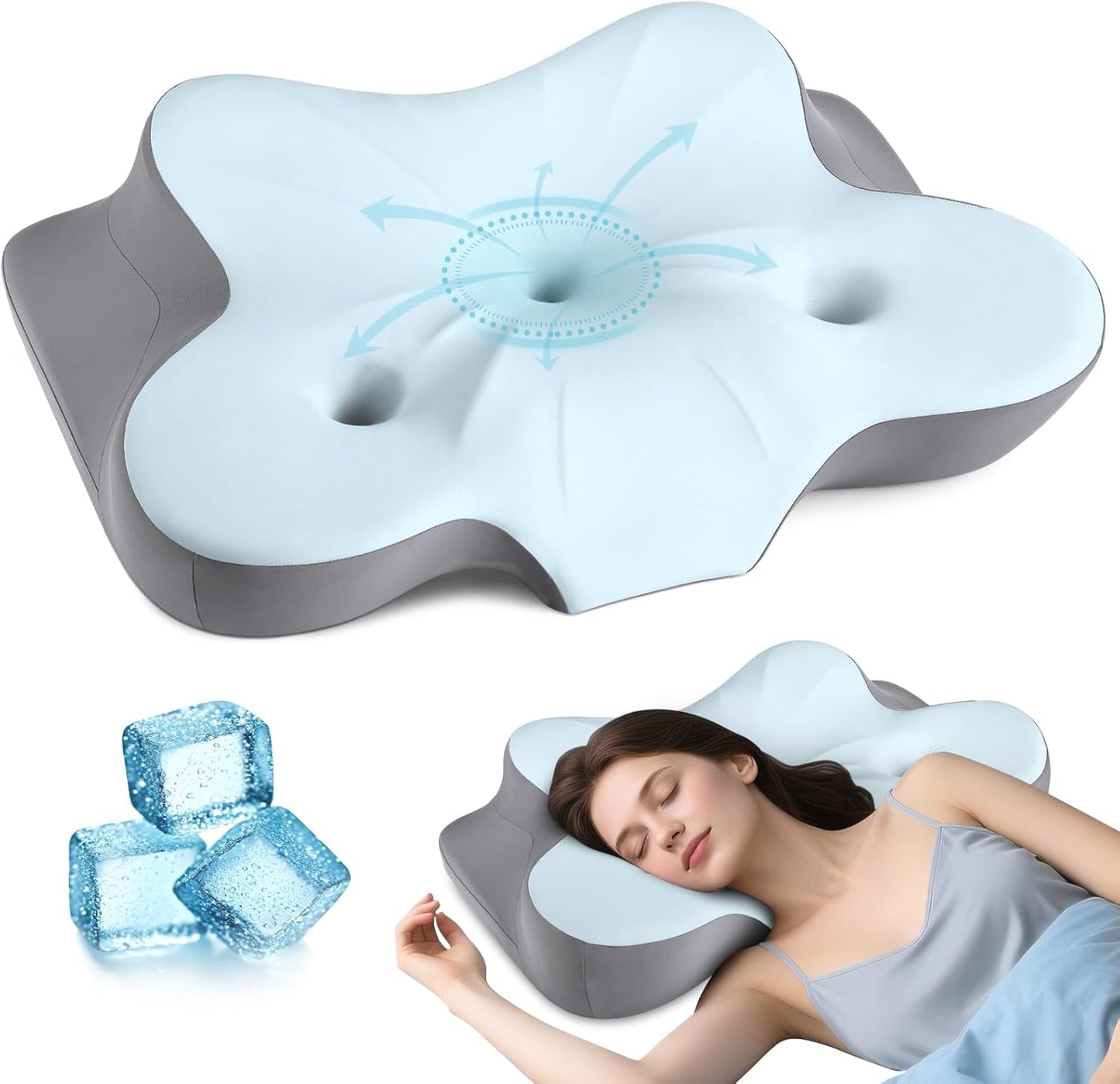 Cervical Neck Pillow for Pain Relief with Ergonomic Design