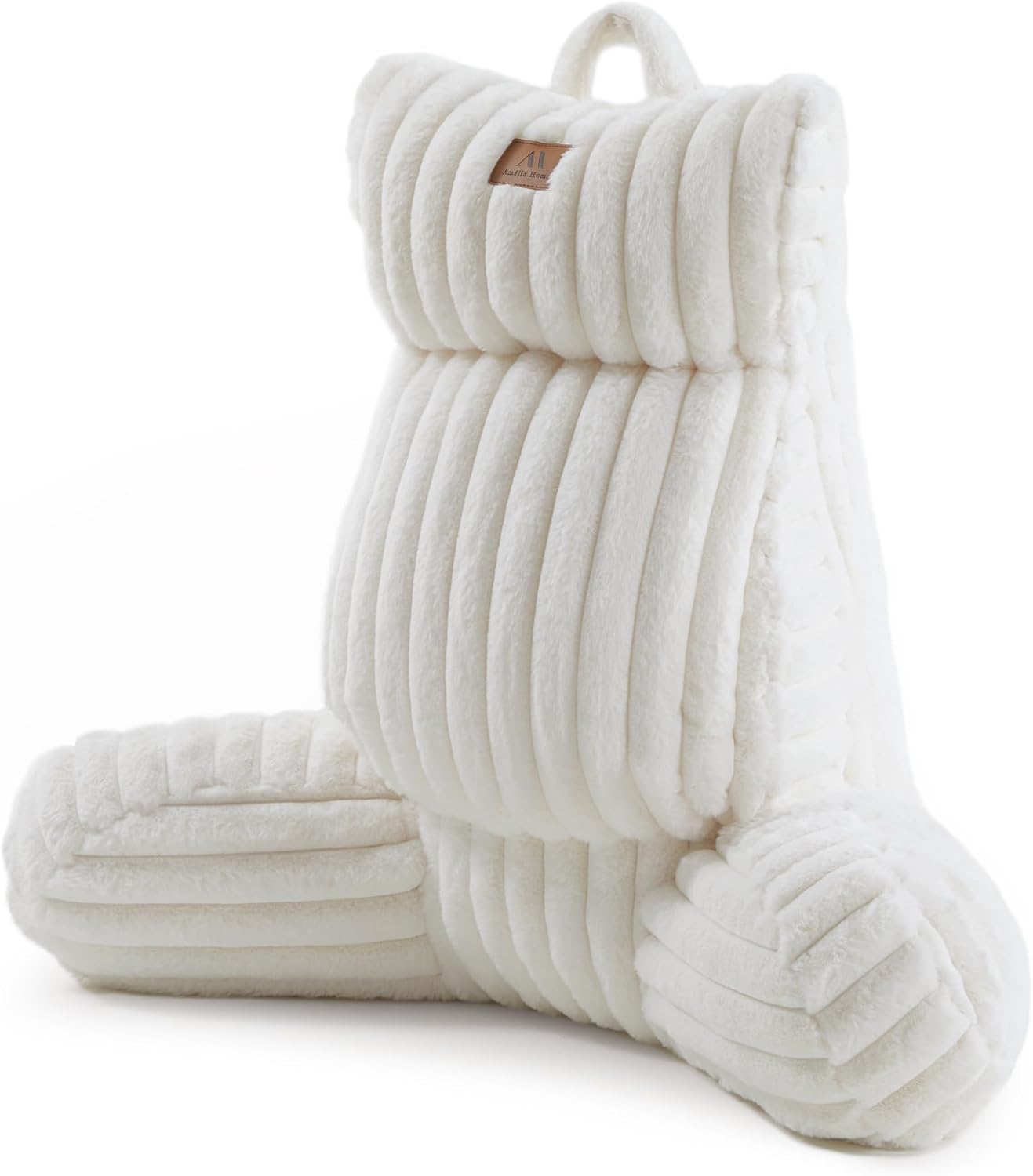 Faux Fur Reading Pillow with Pocket for Ultimate Comfort