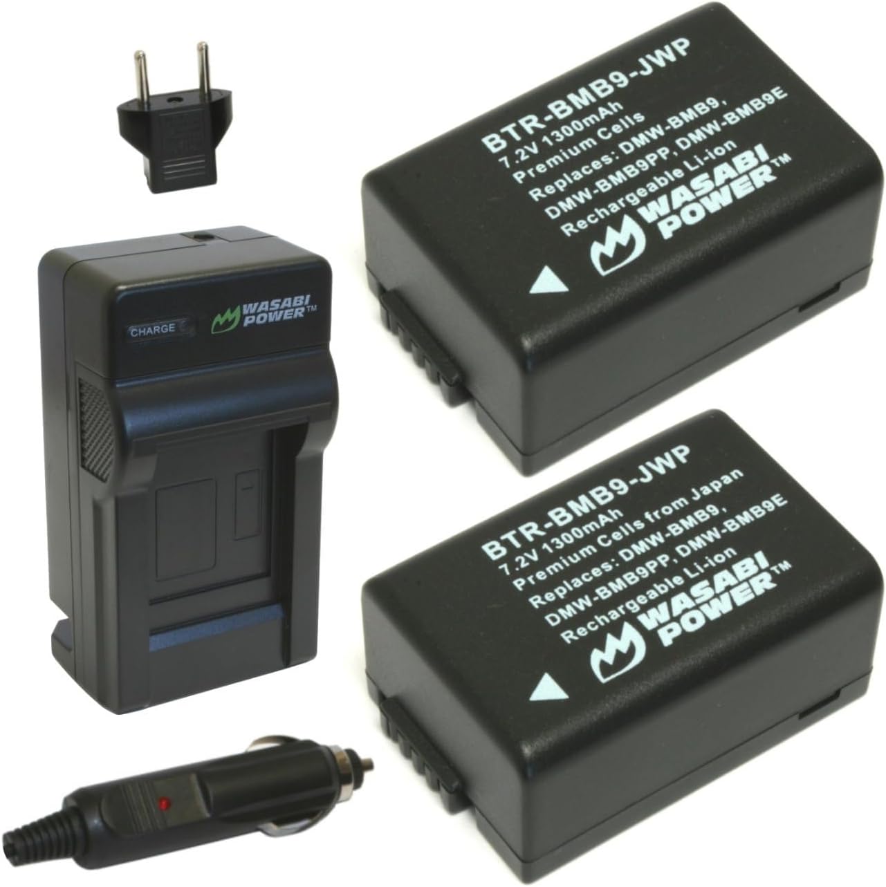 Wasabi Power Battery and Charger Kit for Panasonic DMW-BMB9 Models