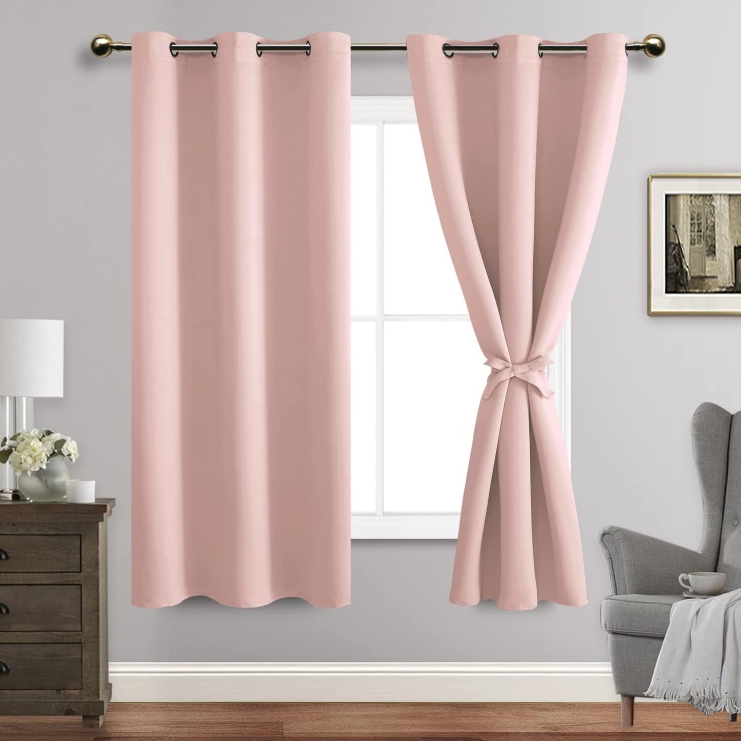 JIUZHEN Blackout Curtains - Thermal Insulated Light Blocking Drapes