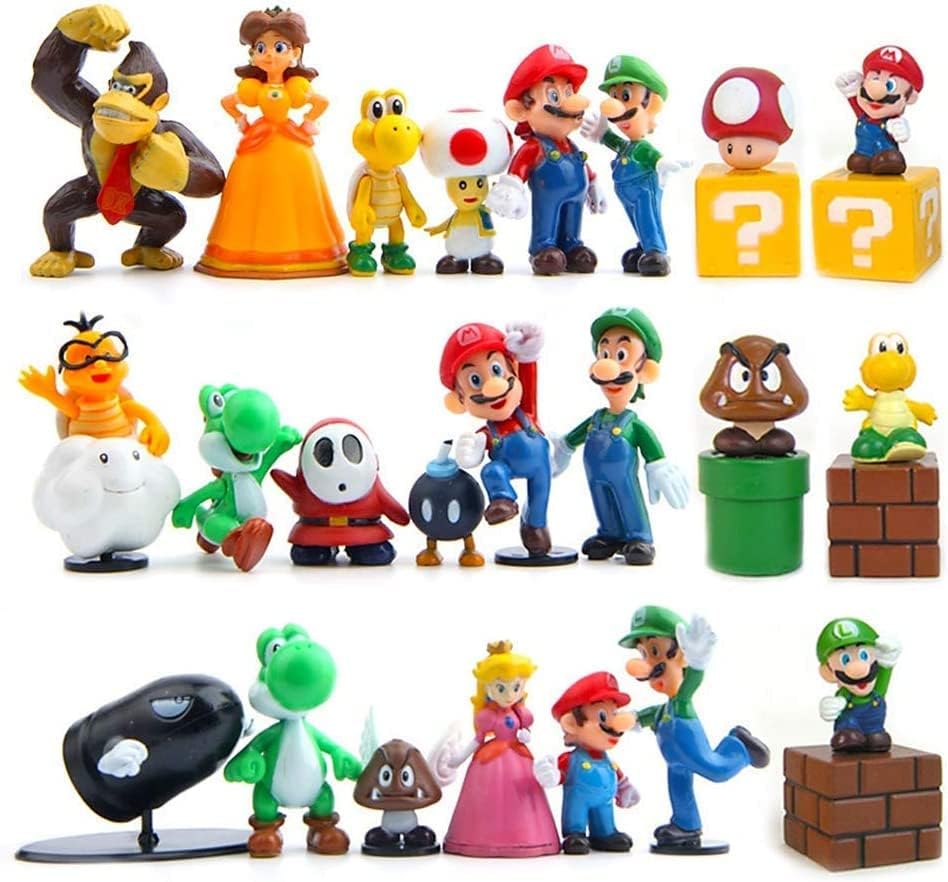 28 pcs Mario Figures Toy Set - Perfect for Super Mario Fans