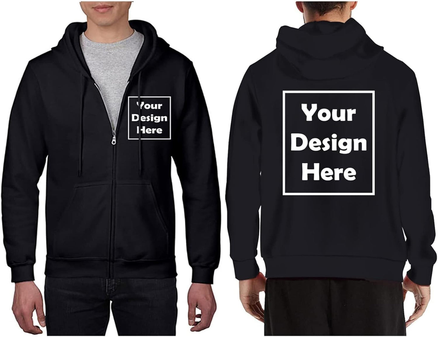 Personalized Custom Zip-Up Hoodie - Design Your Own!