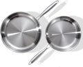 DELARLO Tri-Ply Stainless Steel Pan Set for All Cooktops