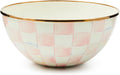 Enamel Everyday Bowl Pink-and-White Rosy Check - Charming Serving Bowl