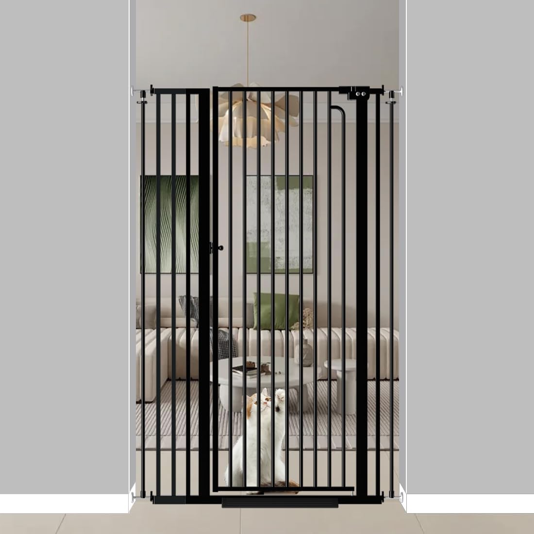 57 Inch Extra Tall Pet Gate for Cats and Dogs - Ideal for Stairs