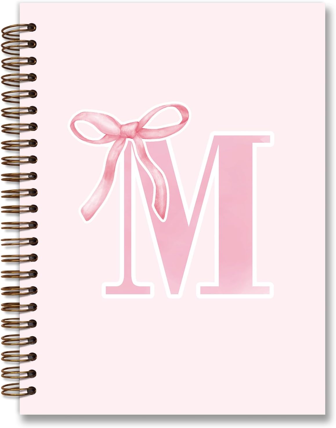 Personalized Preppy Pink Bow Spiral Notebook for Teen Girls - Monogrammed & Stylish!