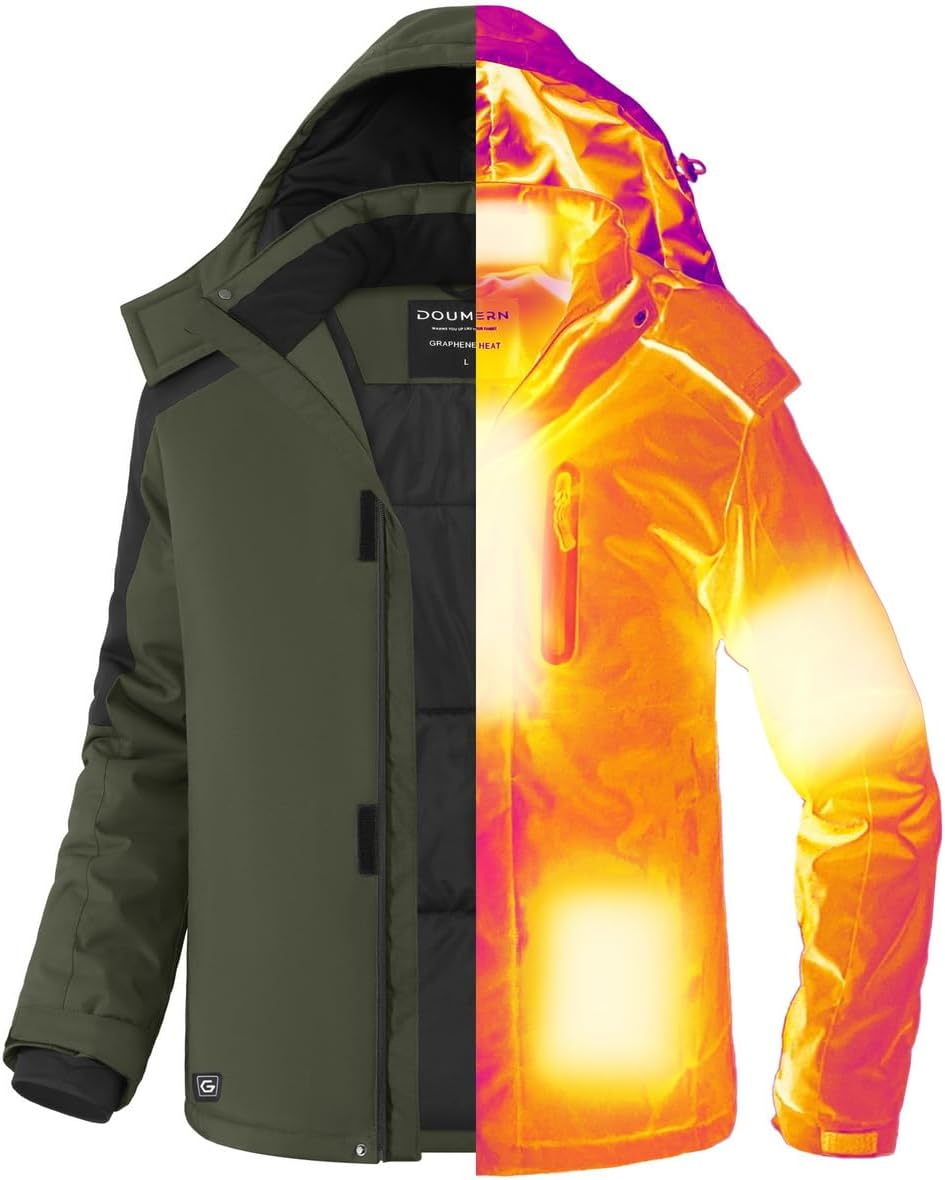 Graphene Men Heated Jacket with 18400 mAh Battery Pack