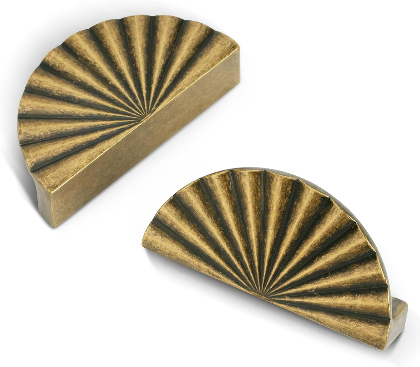 Antique Brass Cabinet Pulls for Kitchen and Bathroom - 10 Pack