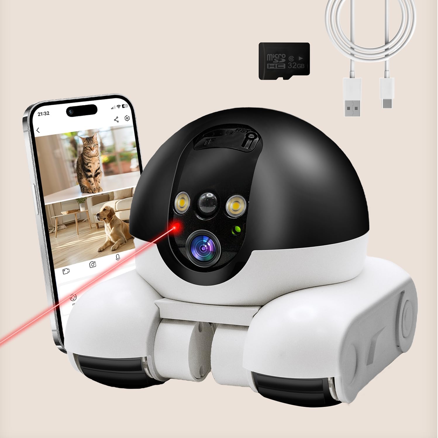 DreamBee Security Indoor Camera 1080P with Dual Lens and App Control